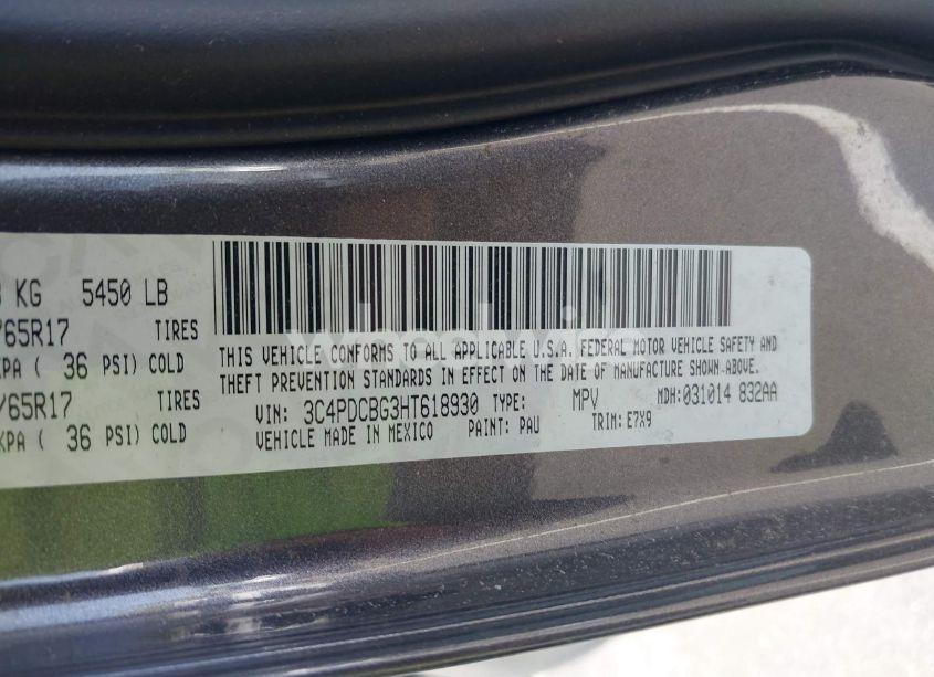 Photo 9 of 2017 Dodge Journey SXT (VIN 3C4PDCBG3HT618930)