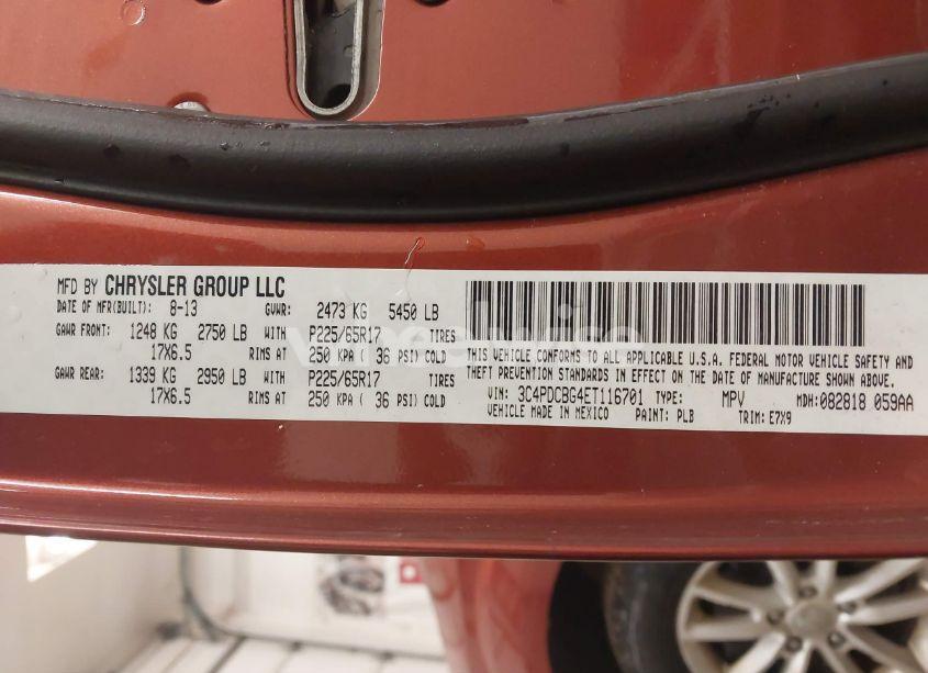 Photo 9 of 2014 Dodge Journey SXT (VIN 3C4PDCBG4ET116701)