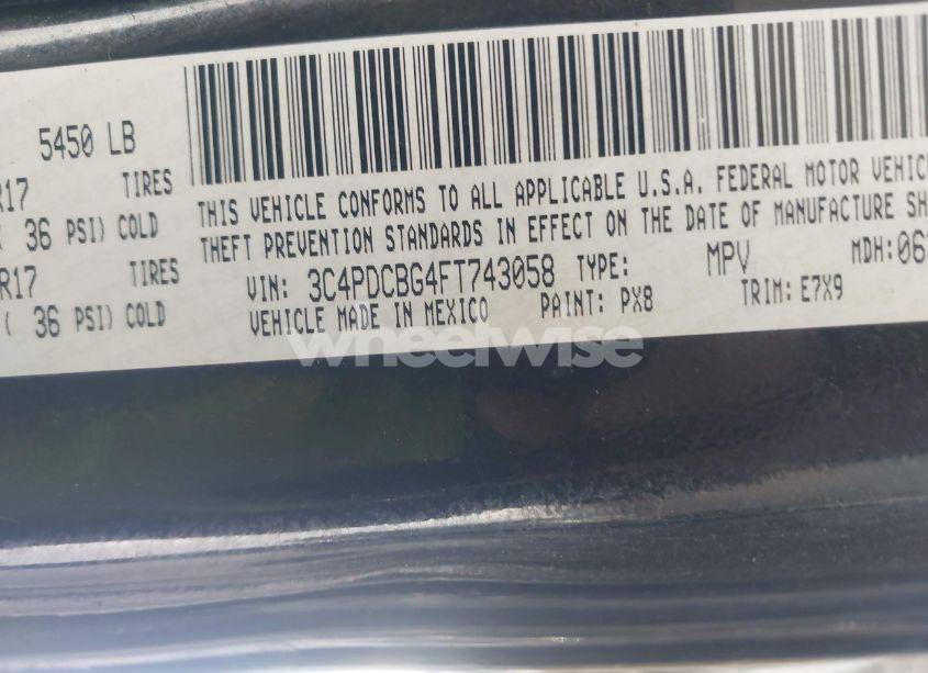 Photo 9 of 2015 Dodge Journey SXT (VIN 3C4PDCBG4FT743058)