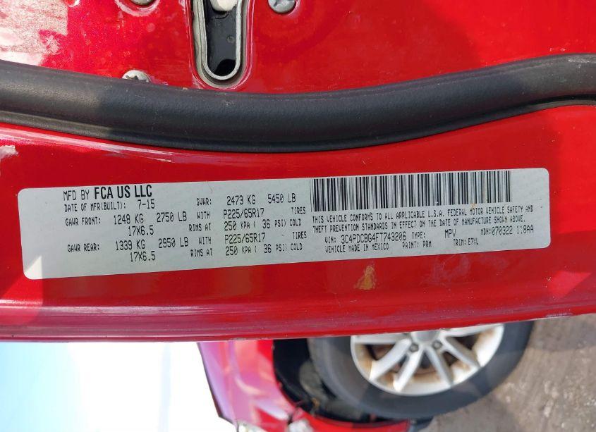 Photo 9 of 2015 Dodge Journey SXT (VIN 3C4PDCBG4FT743206)