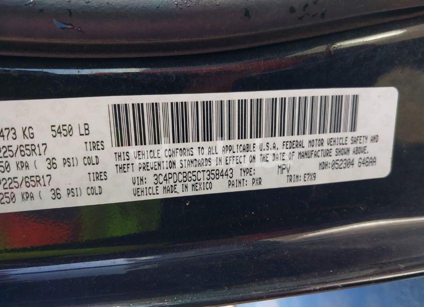 Photo 9 of 2012 Dodge Journey SXT (VIN 3C4PDCBG5CT358443)