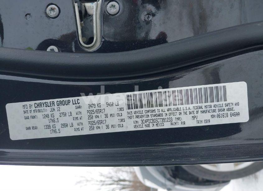 Photo 9 of 2012 Dodge Journey SXT (VIN 3C4PDCBG5CT391233)