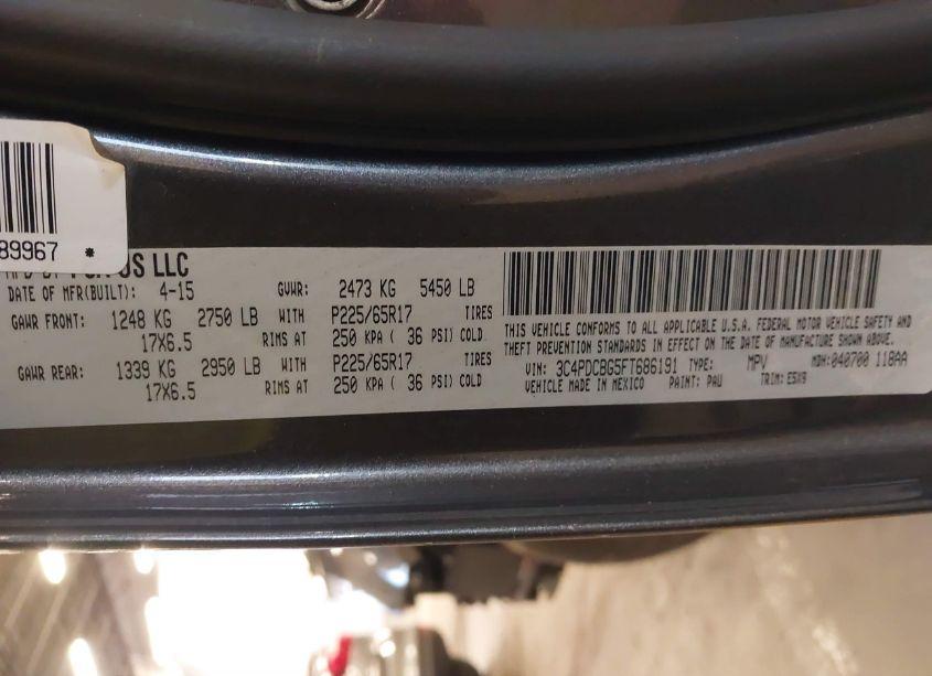 Photo 9 of 2015 Dodge Journey SXT (VIN 3C4PDCBG5FT686191)