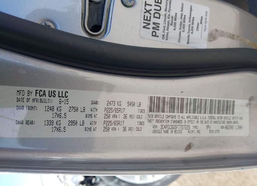 Photo 9 of 2015 Dodge Journey SXT (VIN 3C4PDCBG5FT727225)