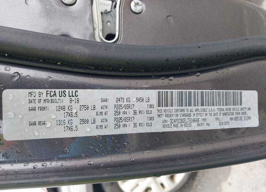 Photo 9 of 2018 Dodge Journey SXT (VIN 3C4PDCBG5JT510606)