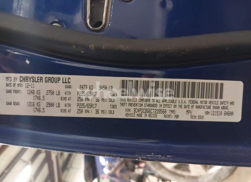 Photo 9 of 2012 Dodge Journey SXT (VIN 3C4PDCBG6CT239560)