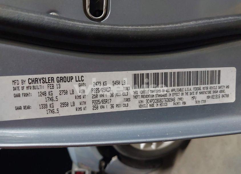 Photo 9 of 2013 Dodge Journey SXT (VIN 3C4PDCBG6DT636946)