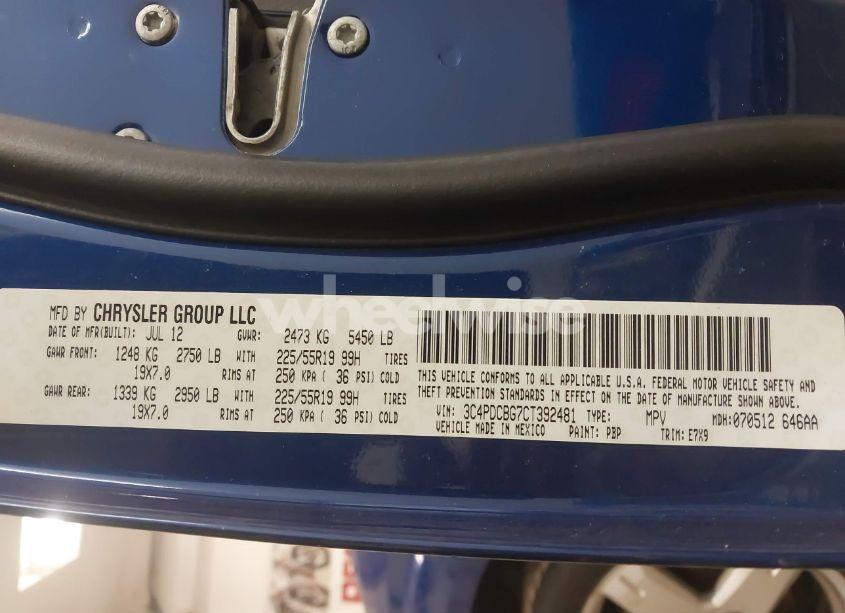 Photo 9 of 2012 Dodge Journey SXT (VIN 3C4PDCBG7CT392481)