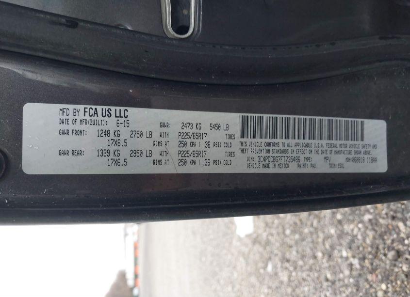 Photo 9 of 2015 Dodge Journey SXT (VIN 3C4PDCBG7FT735486)