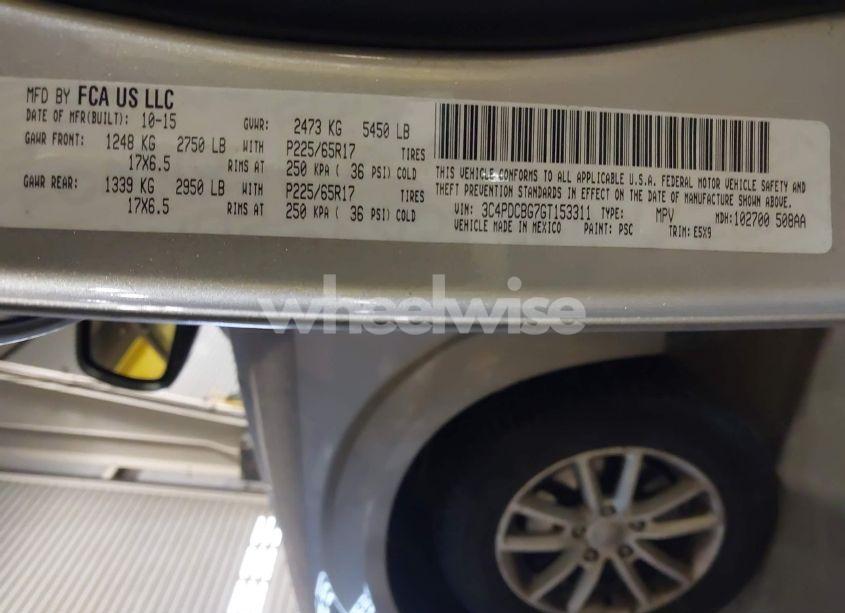 Photo 9 of 2016 Dodge Journey SXT (VIN 3C4PDCBG7GT153311)