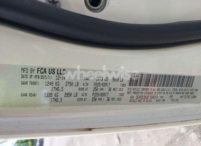 Photo 9 of 2015 Dodge Journey SXT (VIN 3C4PDCBG8FT608374)