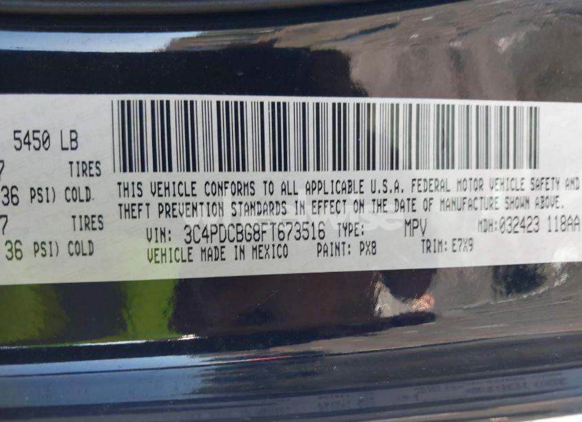 Photo 9 of 2015 Dodge Journey SXT (VIN 3C4PDCBG8FT673516)