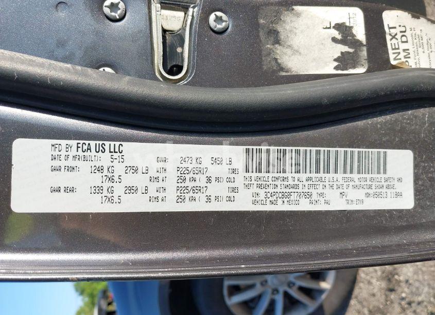 Photo 9 of 2015 Dodge Journey SXT (VIN 3C4PDCBG8FT707650)