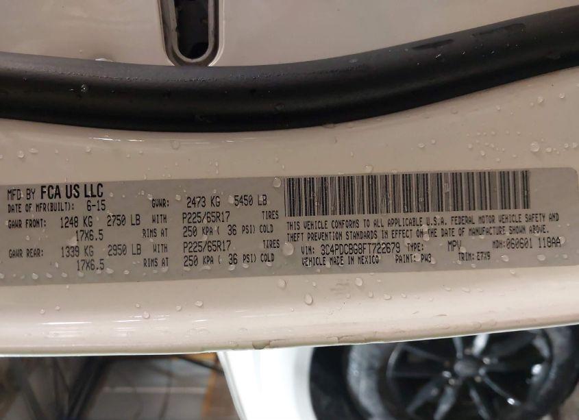 Photo 9 of 2015 Dodge Journey SXT (VIN 3C4PDCBG8FT722679)