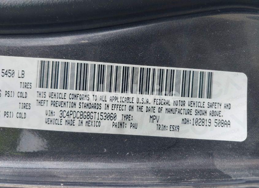 Photo 9 of 2016 Dodge Journey SXT (VIN 3C4PDCBG8GT153060)