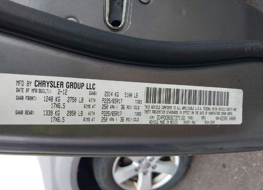 Photo 9 of 2012 Dodge Journey SXT (VIN 3C4PDCBG9CT271161)