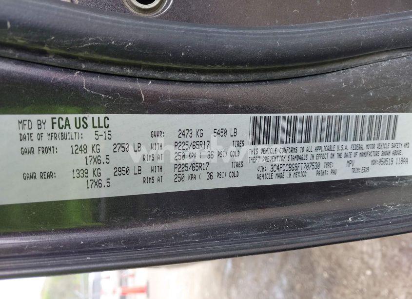 Photo 9 of 2015 Dodge Journey SXT (VIN 3C4PDCBG9FT707530)