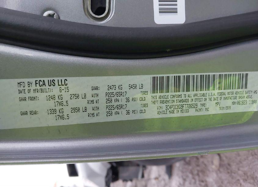 Photo 9 of 2015 Dodge Journey SXT (VIN 3C4PDCBG9FT726529)