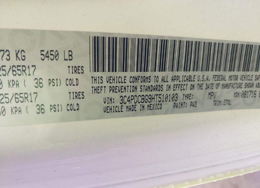 Photo 9 of 2017 Dodge Journey SXT (VIN 3C4PDCBG9HT510103)