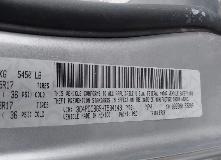 Photo 9 of 2017 Dodge Journey SXT (VIN 3C4PDCBG9HT534143)
