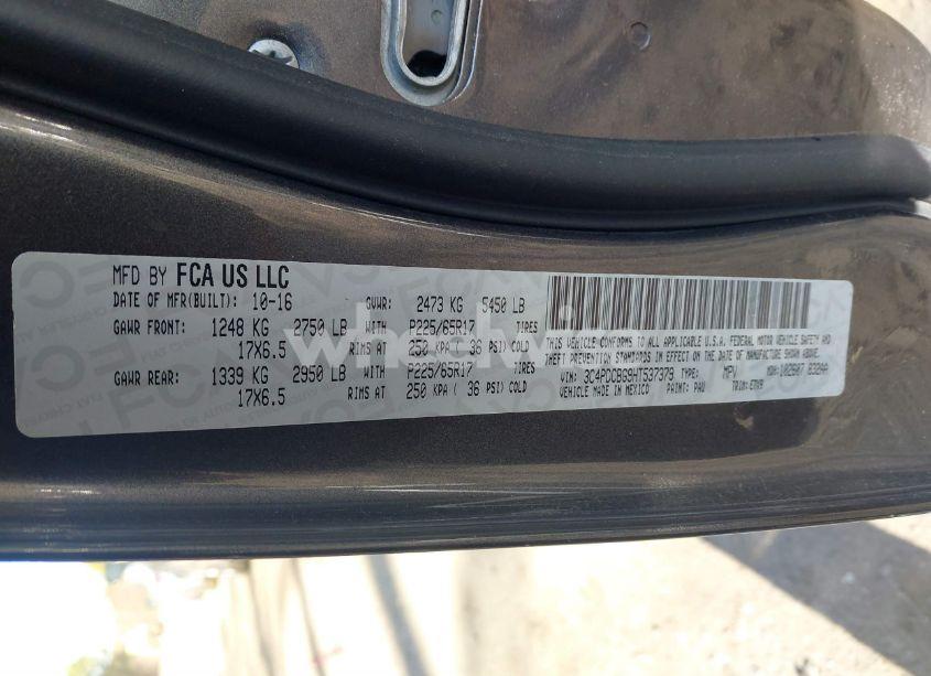 Photo 9 of 2017 Dodge Journey SXT (VIN 3C4PDCBG9HT537379)