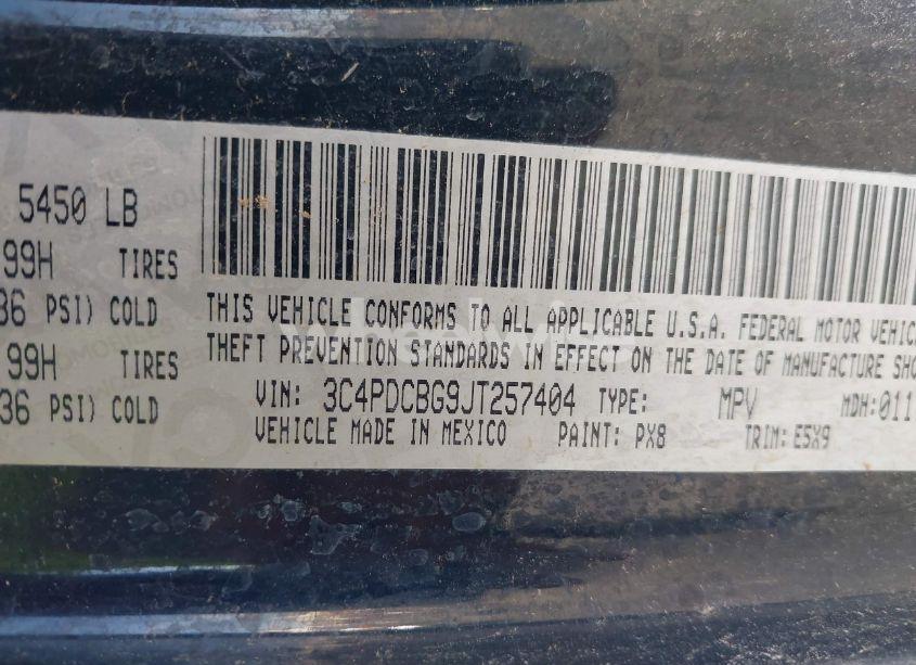 Photo 9 of 2018 Dodge Journey SXT (VIN 3C4PDCBG9JT257404)