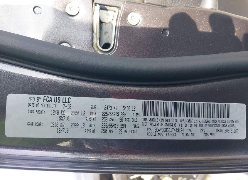 Photo 9 of 2018 Dodge Journey SXT (VIN 3C4PDCBG9JT449194)