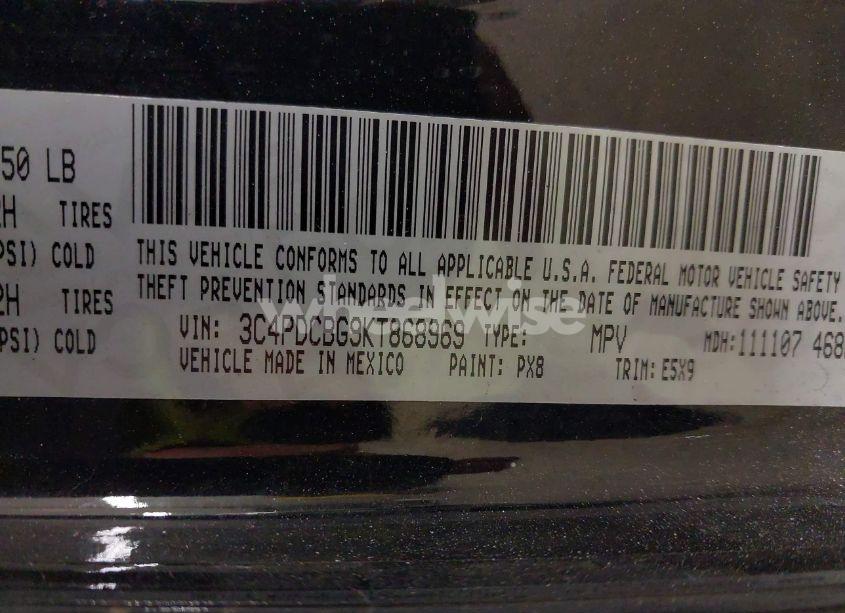 Photo 9 of 2019 Dodge Journey SE (VIN 3C4PDCBG9KT868969)