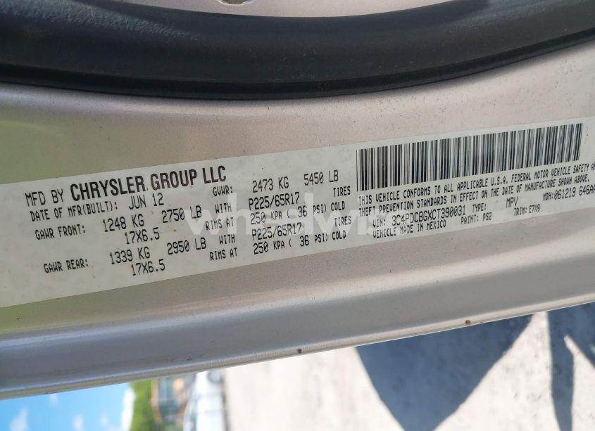 Photo 9 of 2012 Dodge Journey SXT (VIN 3C4PDCBGXCT390031)