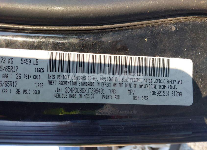 Photo 9 of 2018 Dodge Journey SXT (VIN 3C4PDCBGXJT309431)