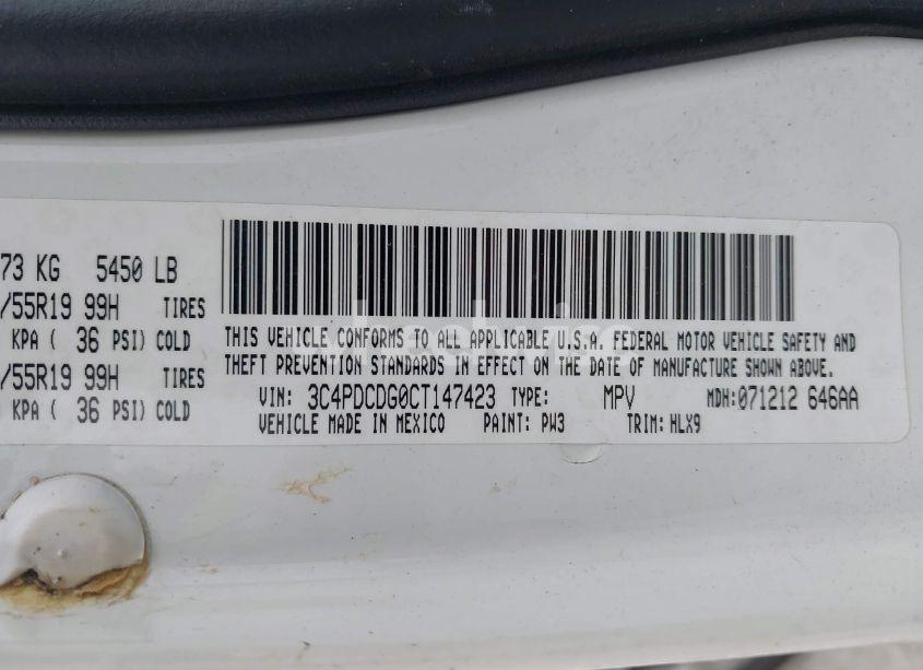 Photo 9 of 2012 Dodge Journey CREW (VIN 3C4PDCDG0CT147423)