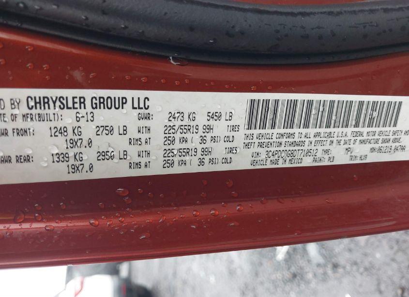 Photo 9 of 2013 Dodge Journey CREW (VIN 3C4PDCDG8DT710512)