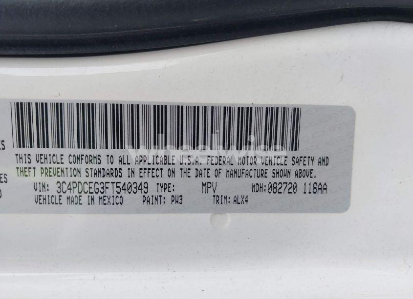 Photo 9 of 2015 Dodge Journey R/T (VIN 3C4PDCEG3FT540349)