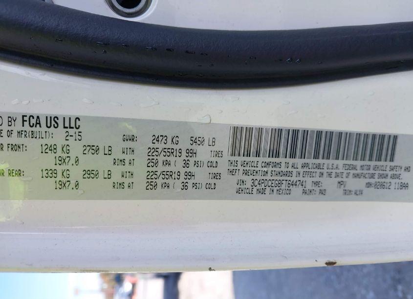 Photo 9 of 2015 Dodge Journey R/T (VIN 3C4PDCEG8FT644741)