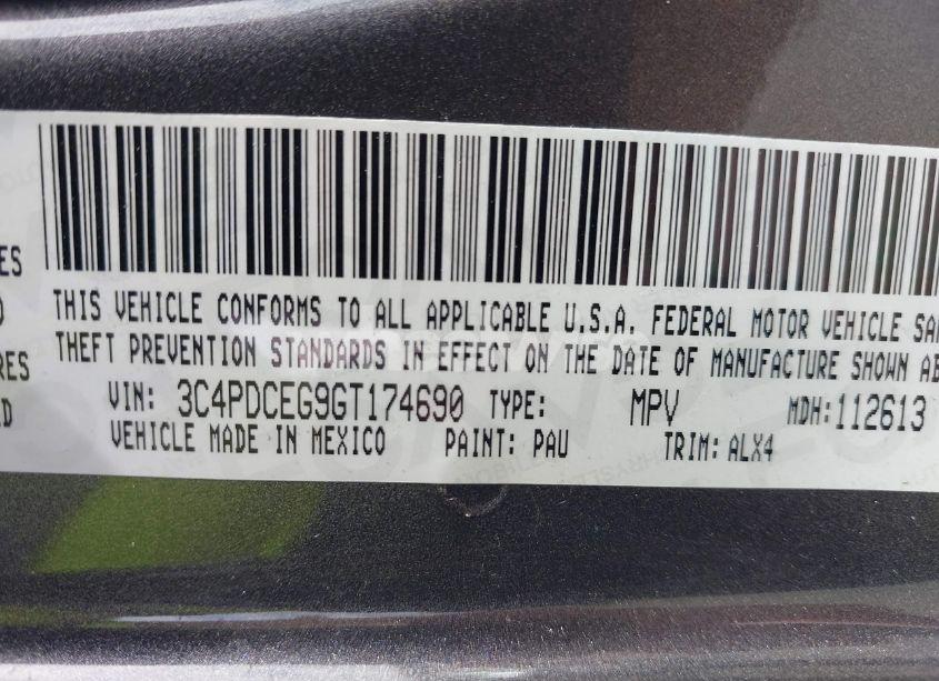 Photo 9 of 2016 Dodge Journey R/T (VIN 3C4PDCEG9GT174690)