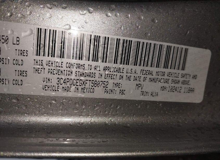 Photo 9 of 2015 Dodge Journey R/T (VIN 3C4PDCEGXFT580752)