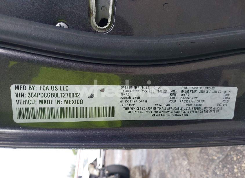 Photo 9 of 2020 Dodge Journey CROSSROAD (VIN 3C4PDCGB0LT270042)