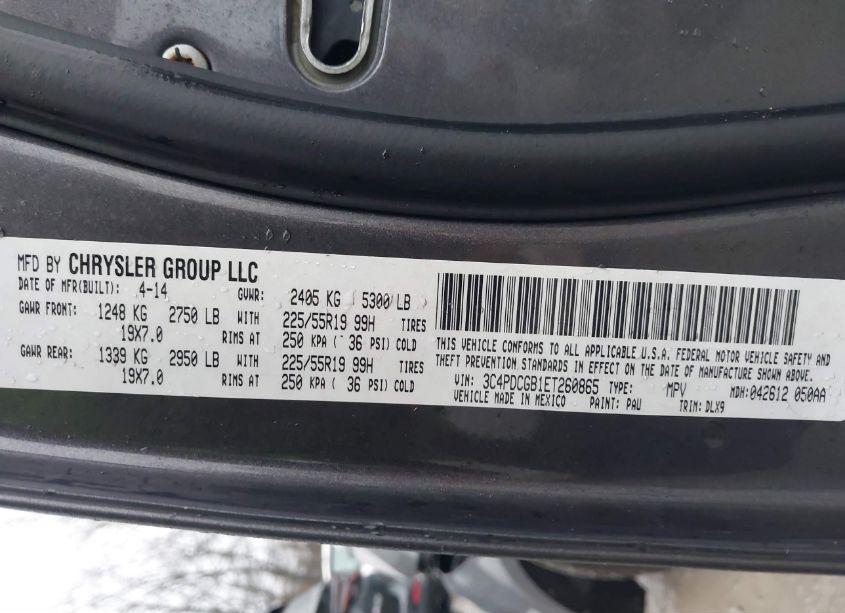 Photo 9 of 2014 Dodge Journey CROSSROAD (VIN 3C4PDCGB1ET260865)