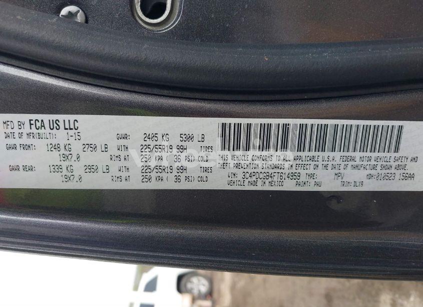 Photo 9 of 2015 Dodge Journey CROSSROAD (VIN 3C4PDCGB4FT614959)