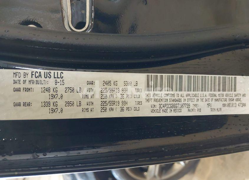 Photo 9 of 2016 Dodge Journey CROSSROAD PLUS (VIN 3C4PDCGB6GT107739)