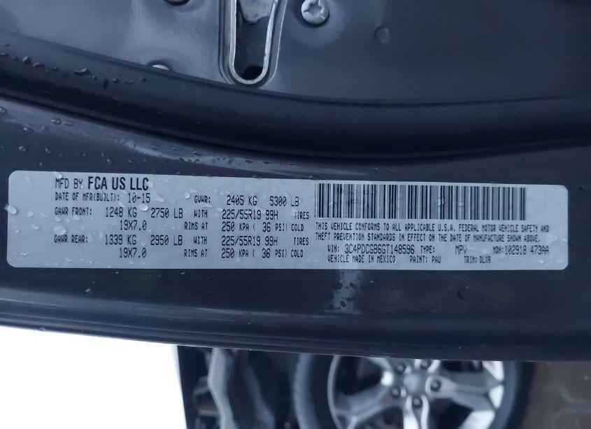 Photo 9 of 2016 Dodge Journey CROSSROAD PLUS (VIN 3C4PDCGB6GT148596)