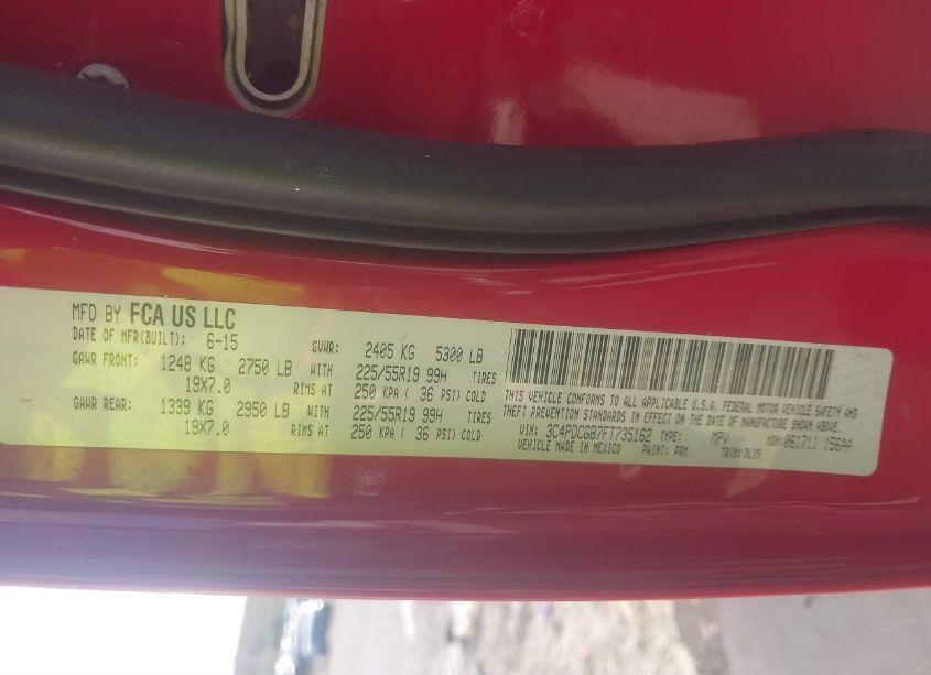 Photo 9 of 2015 Dodge Journey CROSSROAD (VIN 3C4PDCGB7FT735162)