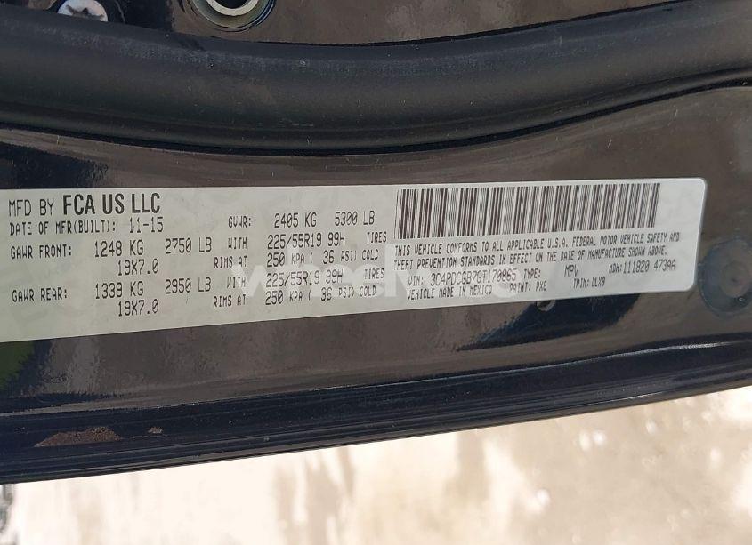 Photo 9 of 2016 Dodge Journey CROSSROAD PLUS (VIN 3C4PDCGB7GT170865)