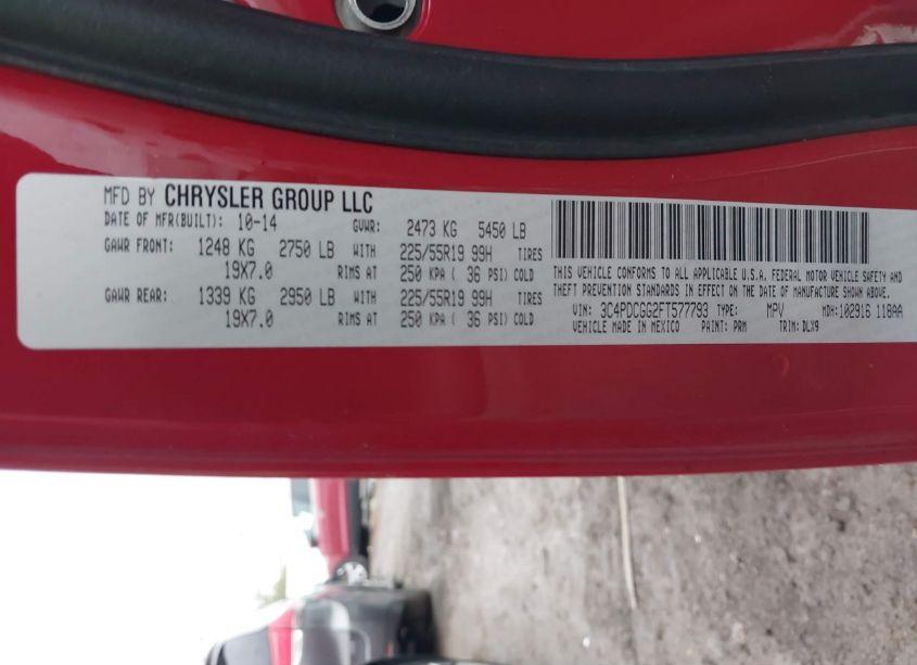 Photo 9 of 2015 Dodge Journey CROSSROAD (VIN 3C4PDCGG2FT577793)