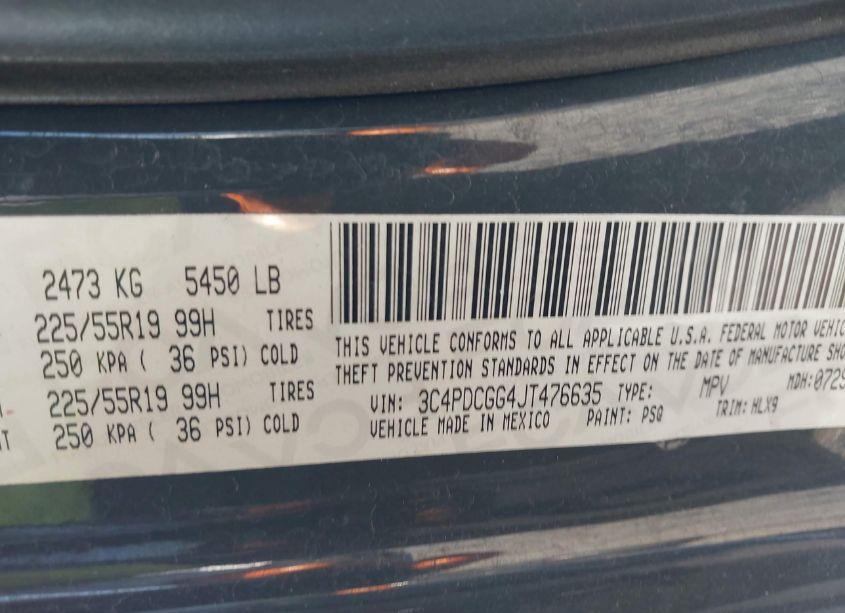 Photo 9 of 2018 Dodge Journey CROSSROAD (VIN 3C4PDCGG4JT476635)