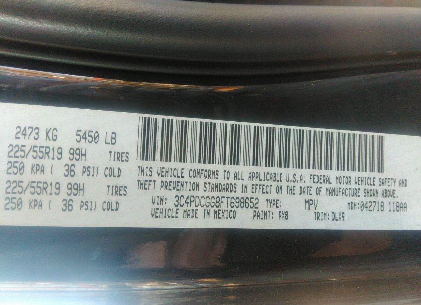 Photo 9 of 2015 Dodge Journey CROSSROAD (VIN 3C4PDCGG8FT698652)