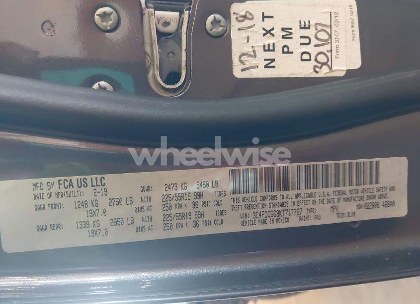 Photo 9 of 2019 Dodge Journey CROSSROAD (VIN 3C4PDCGG9KT717767)