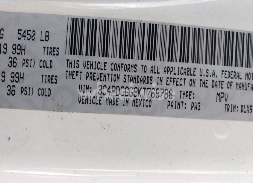 Photo 9 of 2019 Dodge Journey CROSSROAD (VIN 3C4PDCGG9KT769786)