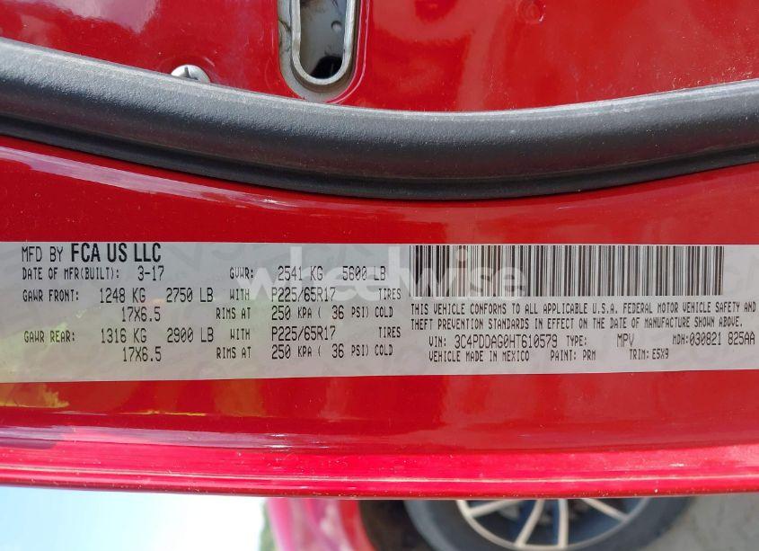 Photo 9 of 2017 Dodge Journey SE AWD (VIN 3C4PDDAG0HT610579)