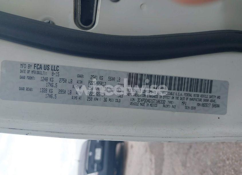 Photo 9 of 2016 Dodge Journey SE (VIN 3C4PDDAG1GT106332)